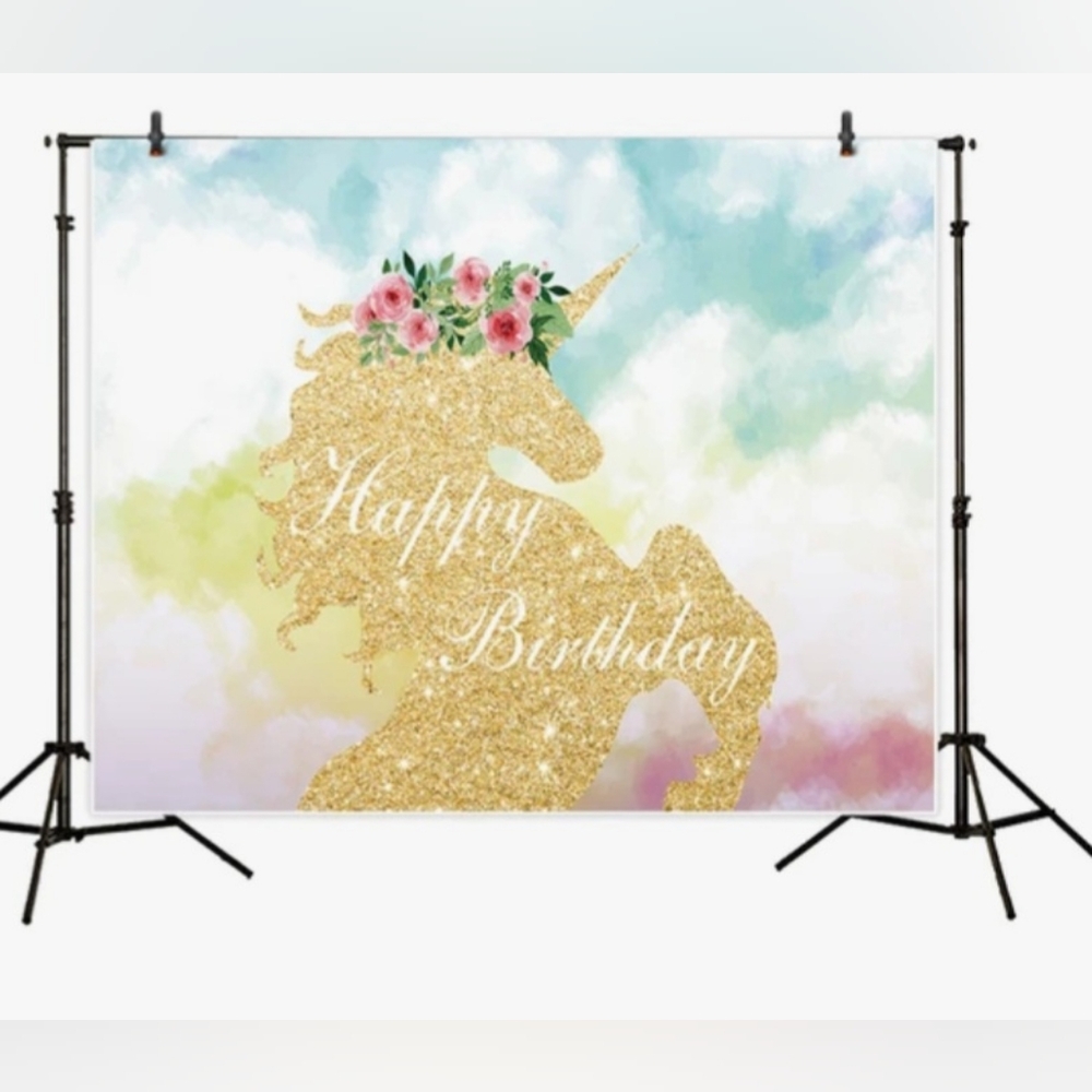 Unicorn backdrop 4ft 8 inches in length  6ft 10 inches Width